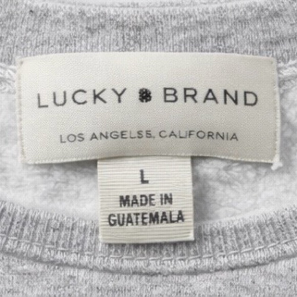 Lucky Brand Def Leppard Sweatshirt Women’s L Gray Gold Logo NWT - Picture 5 of 7